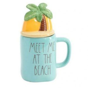 Rae Dunn Meet Me‎ At The Beach Mug With Palm Tree Topper 🏝